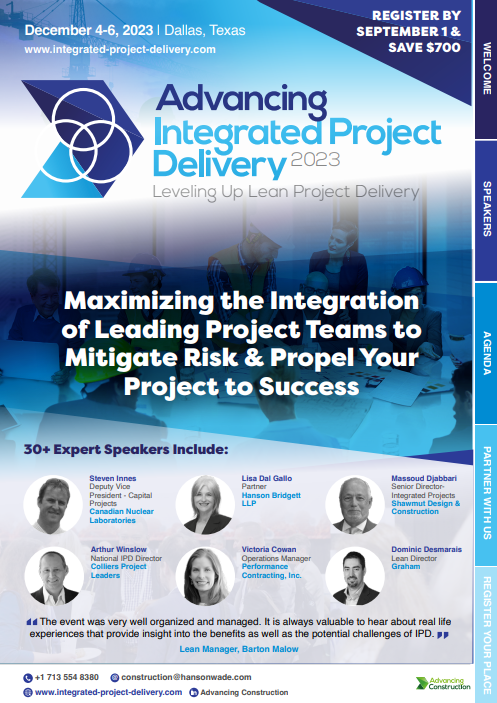 Advancing Integrated Project Delivery 2023 - Brochure Front Cover